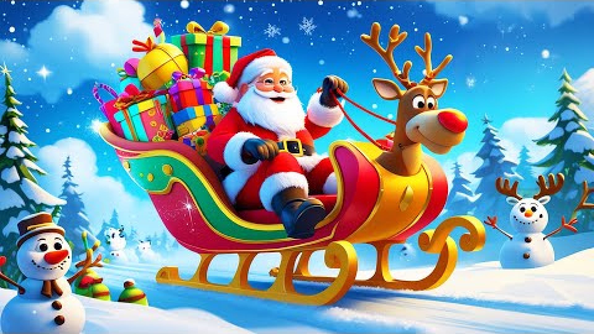 Christmas Songs: Santa's Silly Sleigh | Nursery Rhymes for Toddlers | JollieJingles